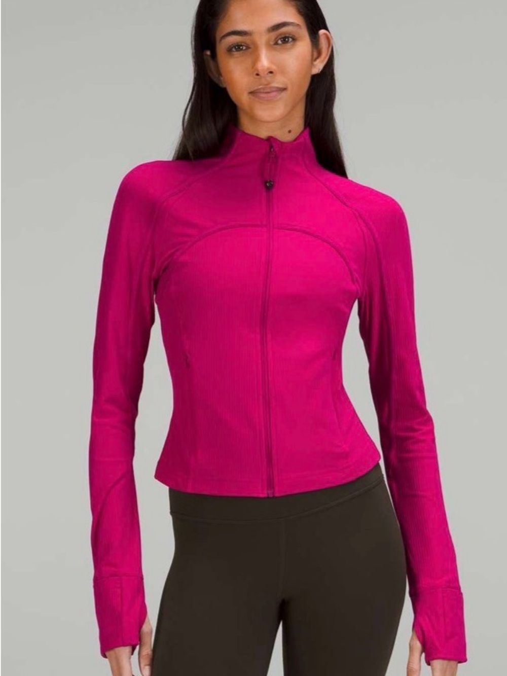 RARE NWOT Lululemon Cropped Detine Jacket
 Ribbed Nulu Wild Berry
